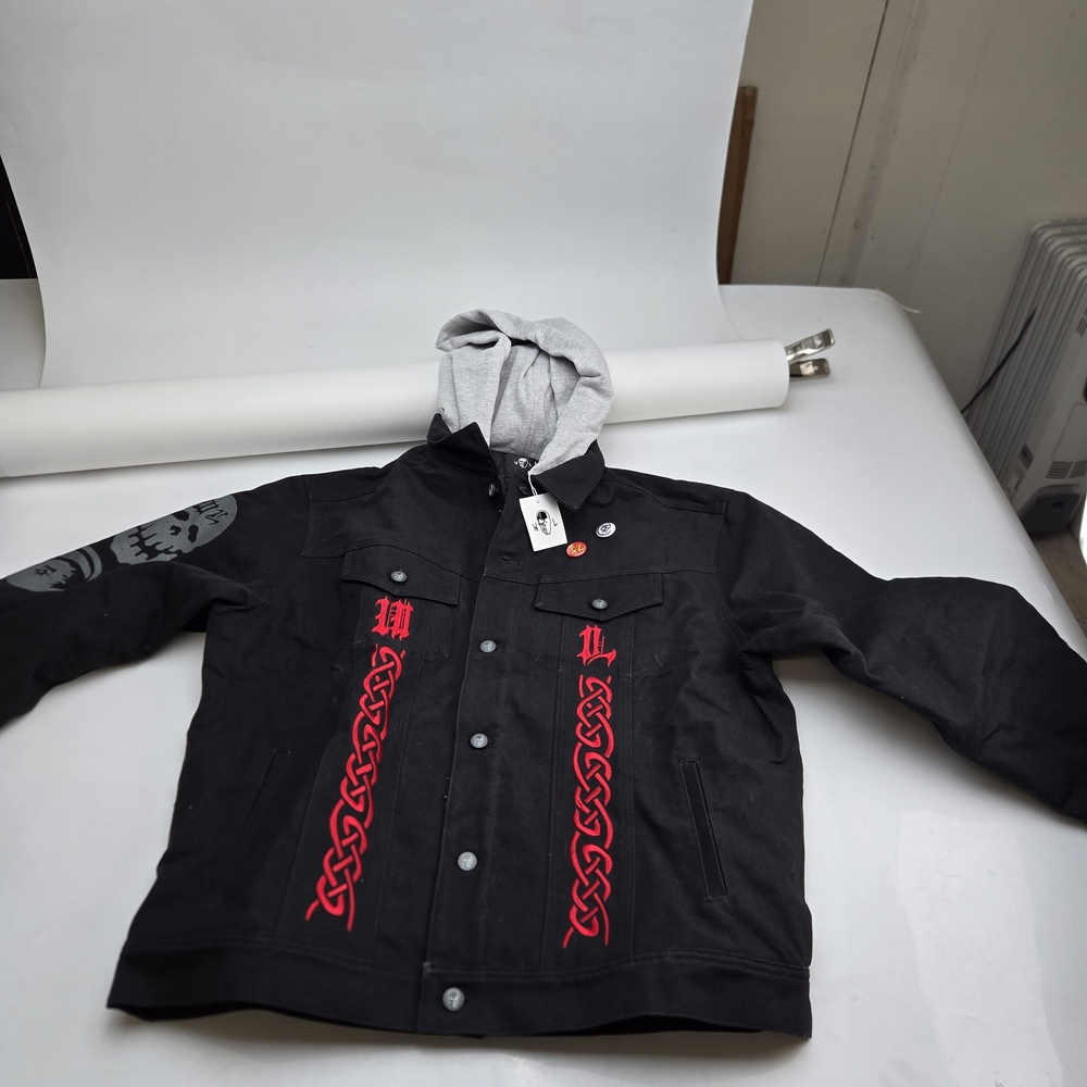 Warren Lotas Demon Hooded Denim Trucker Jacket